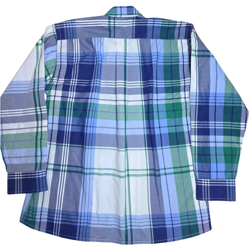 Papo d'Anjo Boys Plaid Long Sleeve‎ Button Up Shirt Sz 8 Years Preppy Cowboy